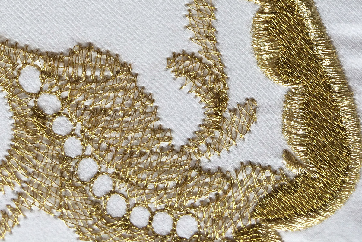 Het Borduurburo, Martine van 't Hul, Goud, Gold, goud, borduren, machinaal borduur, embroidery specialist